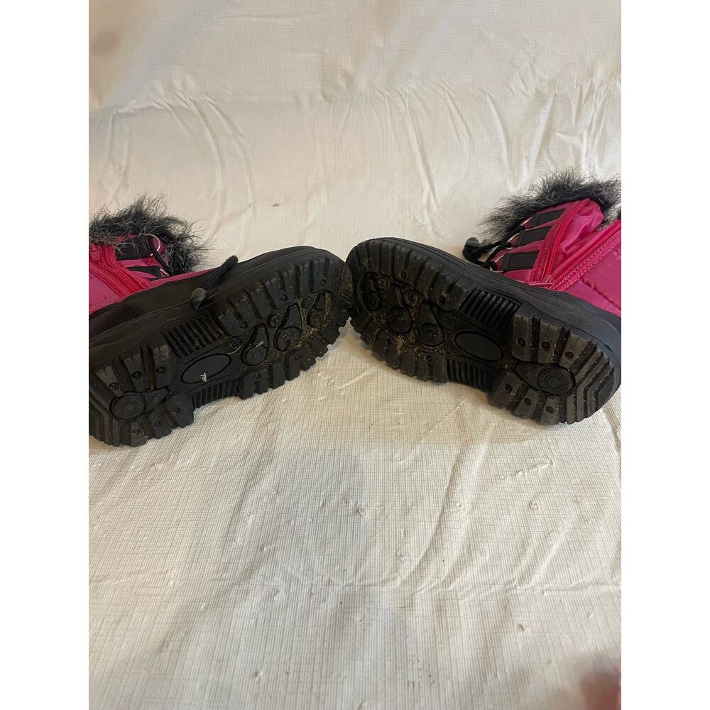 Girl's Toddler Size 10 Snow Winter Boots EUC Pink Black Adorababy - Picture 4 of 6